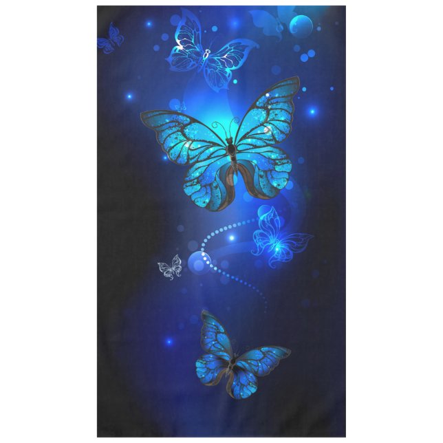 Toalha De Mesa Borboleta Morpho no Fundo Escuro (Frente)