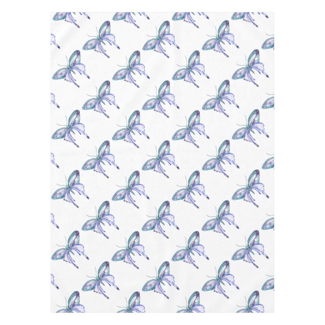 Toalha De Mesa borboleta púrpura azul aqua aqua (Frente)