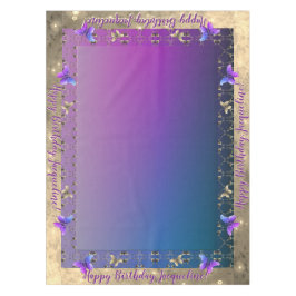 Toalha De Mesa Borboleta Romântica de Rosa-Ornamentado