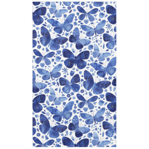 Toalha De Mesa Borboletas Aquarela Azul