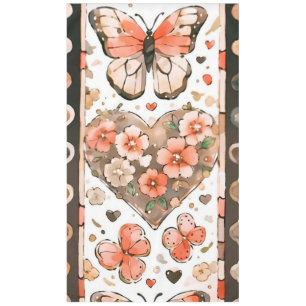 Toalha De Mesa Borboletas, Corações e Flores