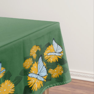 Toalha De Mesa Borboletas de Dente-de-Leão Estilizadas Amarelo & 