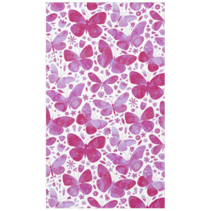 Toalha De Mesa Borboletas Watercolor Magenta Tablecloe Rosa