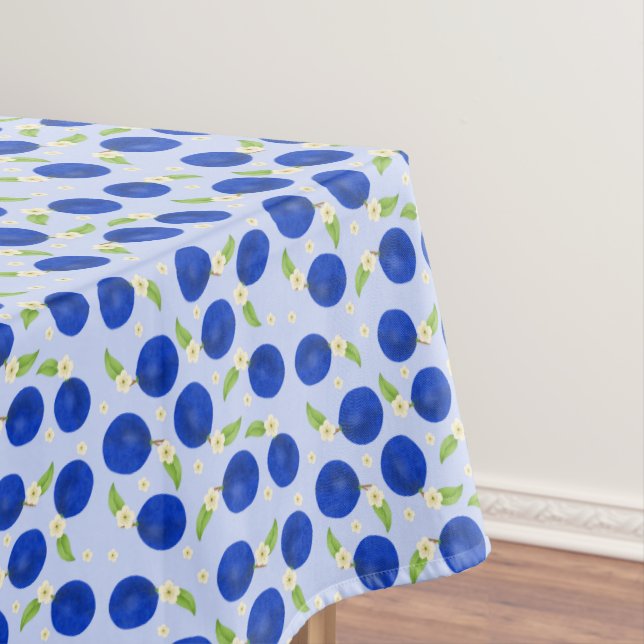 Toalha De Mesa Botanical Plums Collection Blue (Posição Original)