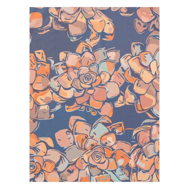 Toalha De Mesa Botânicos do outono em Neutros Terrestres e Marinh (Frente)