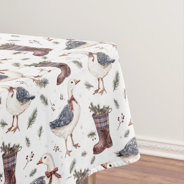 Toalha De Mesa Botas de Natal Country Goose (Posição Original)