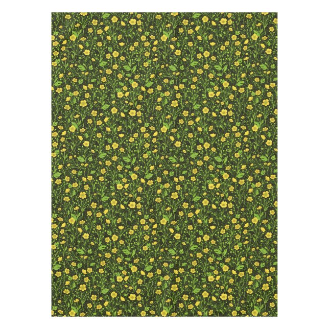 Toalha De Mesa Botões em preto (Frente)