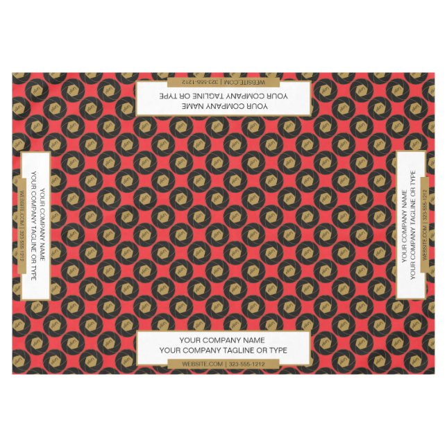 Toalha De Mesa Branca Dourada de Tablecloth de 60"x84" (Frente (Horizontal))