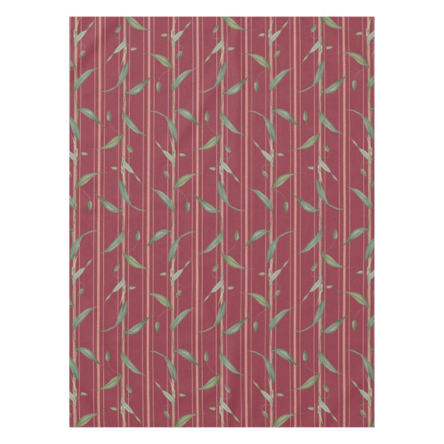 Toalha De Mesa Branch of leaves on red wallpaper (Frente)