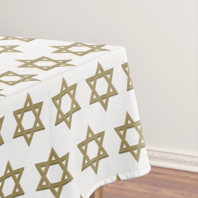 Toalha De Mesa Branco moderno | Chanukah | ESTRELA DE DAVI (Posição Original)