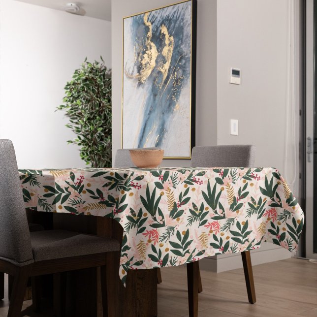 Toalha De Mesa Brancos de Natal Brancos Rosa e Verde (Criador carregado)