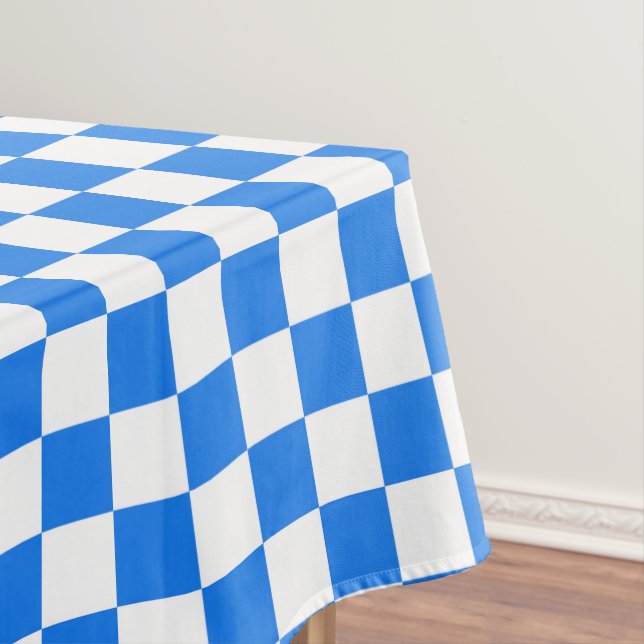 Toalha De Mesa Bright Blue and White Checkers (Posição Original)