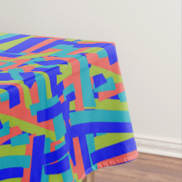 Toalha De Mesa Bright Bold Blue Green Coral Abstract Patches