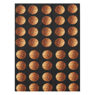 Toalha De Mesa Bright_Orange_Basketbolas_Cotton_Mesa_Cloth.