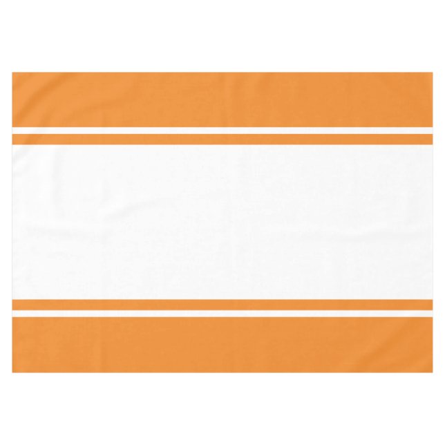 Toalha De Mesa Bright Orange White Racing Stripes (Frente (Horizontal))