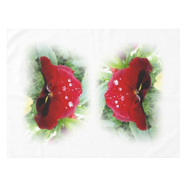 Toalha De Mesa Bright Red Pansy (Frente (Horizontal))