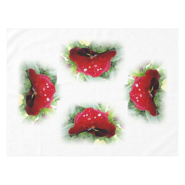 Toalha De Mesa Bright Red Pansy (Frente (Horizontal))