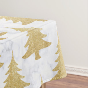 Toalha De Mesa Brilho Dourado elegante & árvore de Natal de