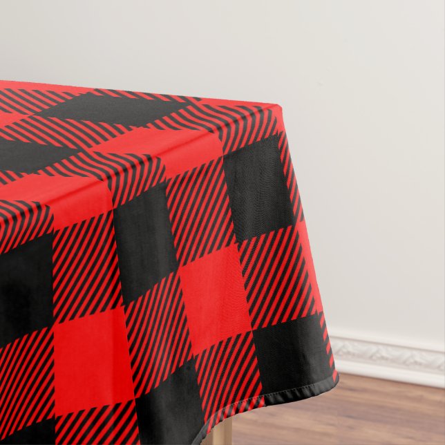 Toalha De Mesa Buffalo Check Red and Black Lumberjack Xadrez Deco (Posição Original)