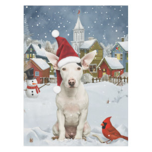 Toalha De Mesa Bull Terrier Dog Winter Wonderland Natal Joy
