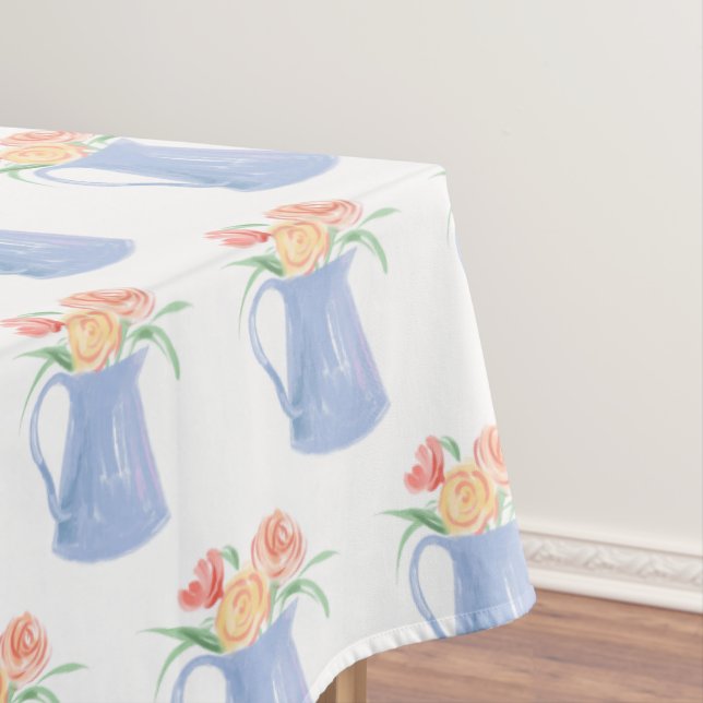Toalha De Mesa Buquê Bridal Azul Texturizado (Posição Original)