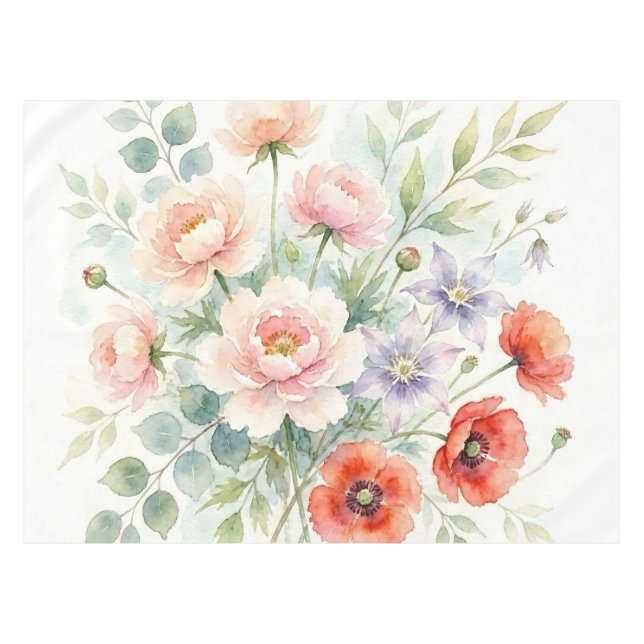 Toalha De Mesa Buquê de Flores Silvestres de Jardim de Campo em A (Frente (Horizontal))
