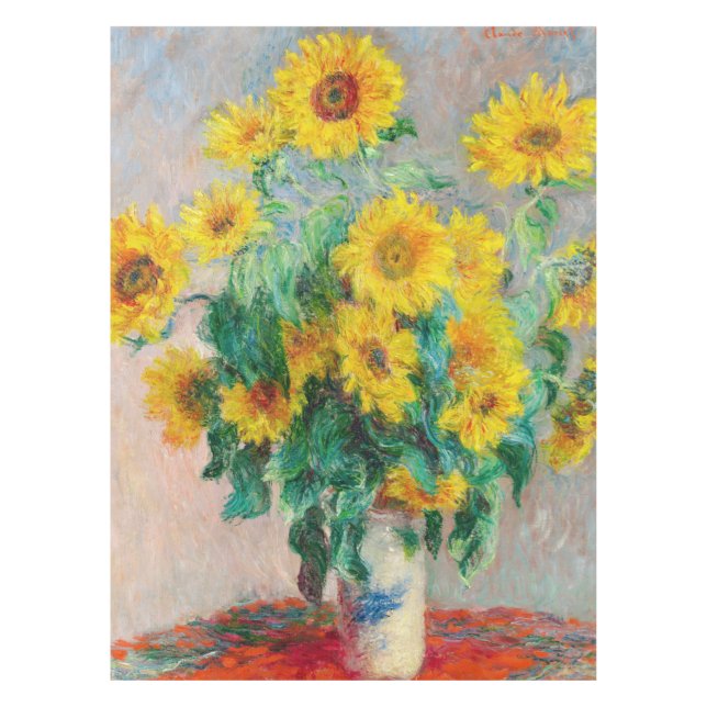 Toalha De Mesa Buquê de Sunflower Claude Monet (Frente)