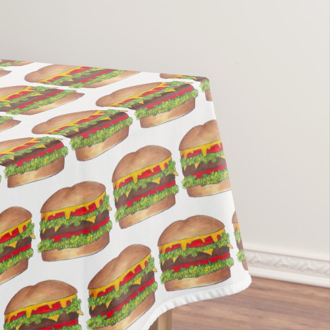 Toalha De Mesa Burger Cheeseburger Reunion Picnic Cookout (Posição Original)