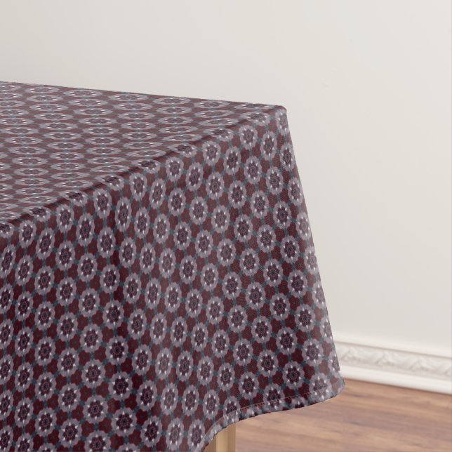 Toalha De Mesa Burgundy & Gray Floral Quilt  (Posição Original)