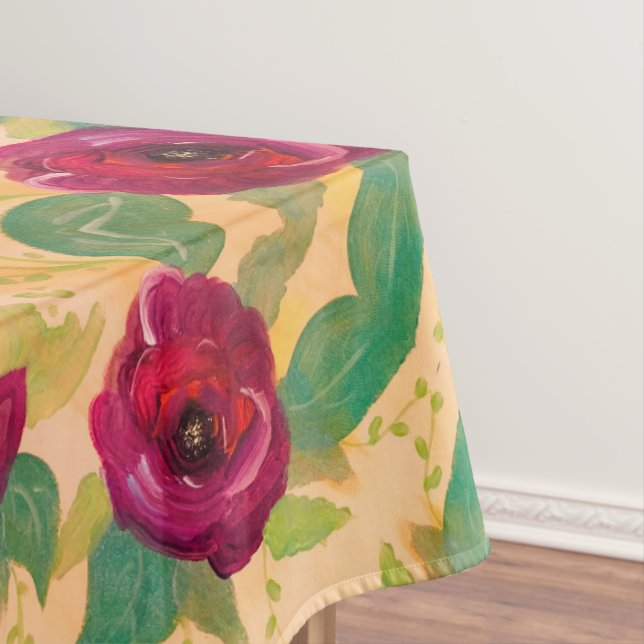Toalha De Mesa Burgundy Rosa Bloom (Posição Original)