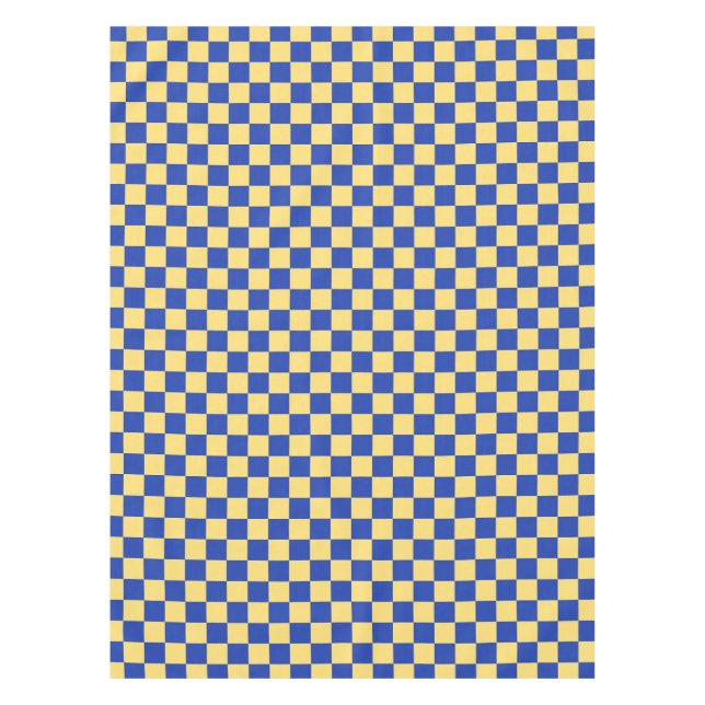 Toalha De Mesa Butter yellow and blue checkered board pattern (Frente)