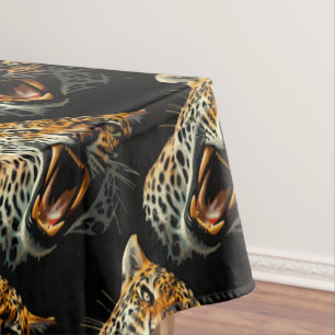 Toalha De Mesa Cabeça de ataque com picos-leopardo