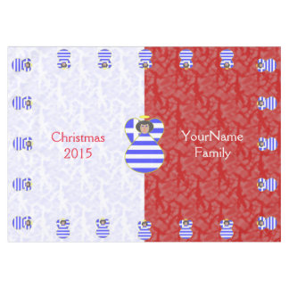 Toalha De Mesa Cabelo Negro anjo grego vestido de bandeira