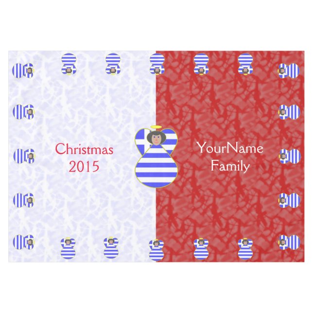 Toalha De Mesa Cabelo Negro anjo grego vestido de bandeira (Frente (Horizontal))