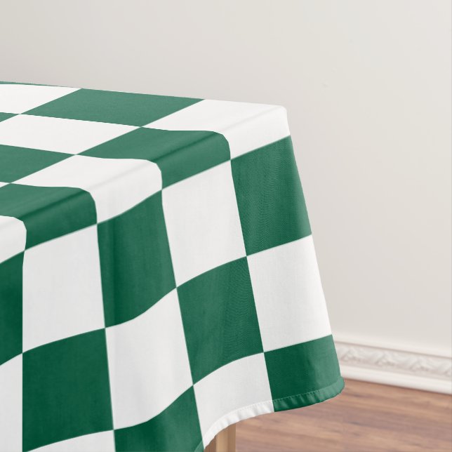Toalha De Mesa Caça Verde e Xadrez Branco (Posição Original)