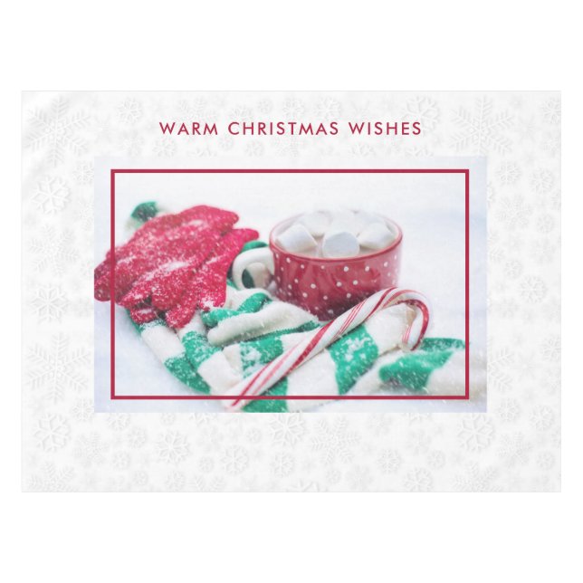 Toalha De Mesa Cacau quente, marshmallows e doces, Natal (Frente (Horizontal))