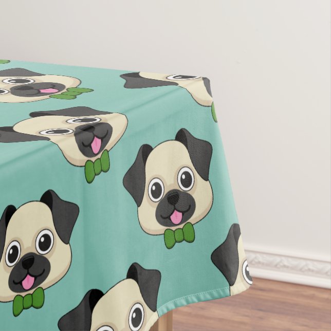 Toalha De Mesa Cachorro Feliz e Bonito com Papillon (Posição Original)
