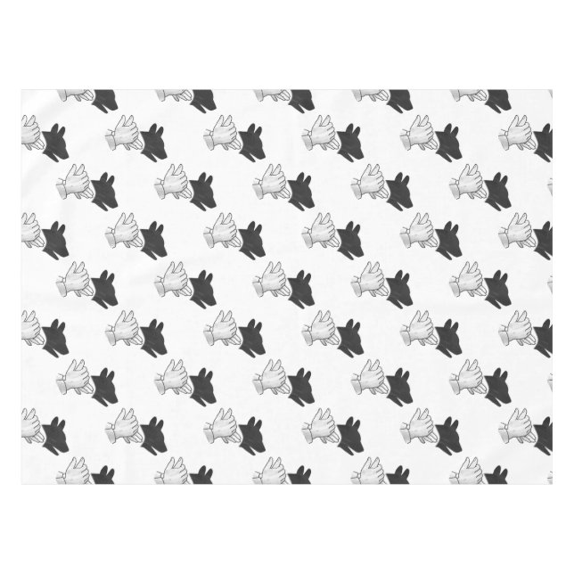Toalha De Mesa Cachorro Silhouette Mão (Frente (Horizontal))