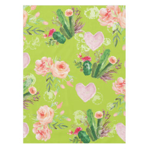 Toalha De Mesa Cacto floral bonito da aguarela