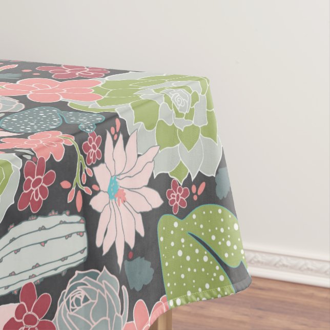 Toalha De Mesa Cactus E Plantas Sucultas Verdes Pinks Azul (Posição Original)