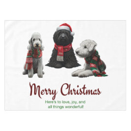 Toalha De Mesa Cães de Natal Feliz