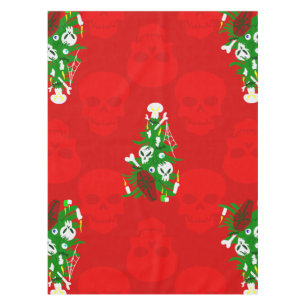 Toalha De Mesa caixão de crânio de árvore de natal feio