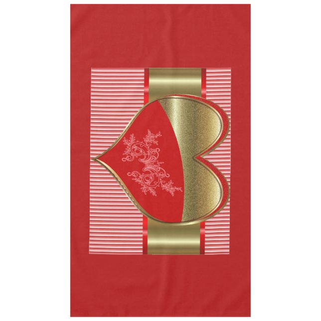 Toalha De Mesa Caixas de Algodão Corações (Frente)