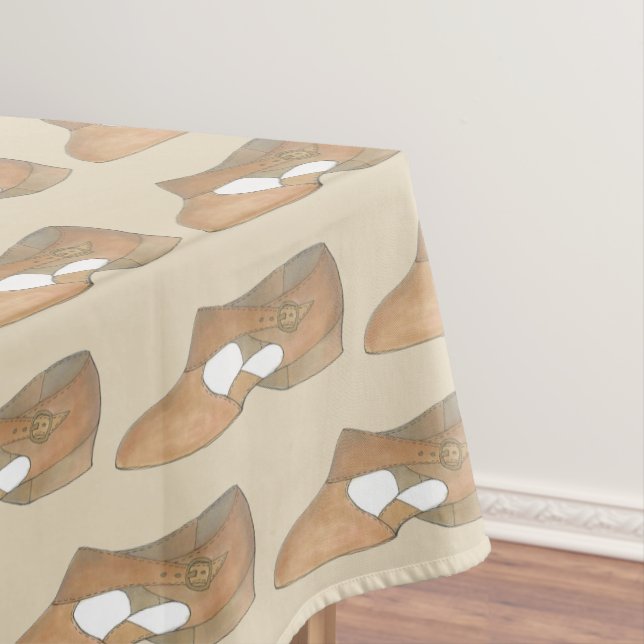 Toalha De Mesa Calçado de professor de dança moderna lírica Tan (Posição Original)