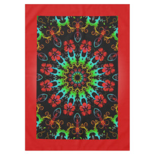 Toalha De Mesa Caleidoscópio Flor Hibiscus II + ideia