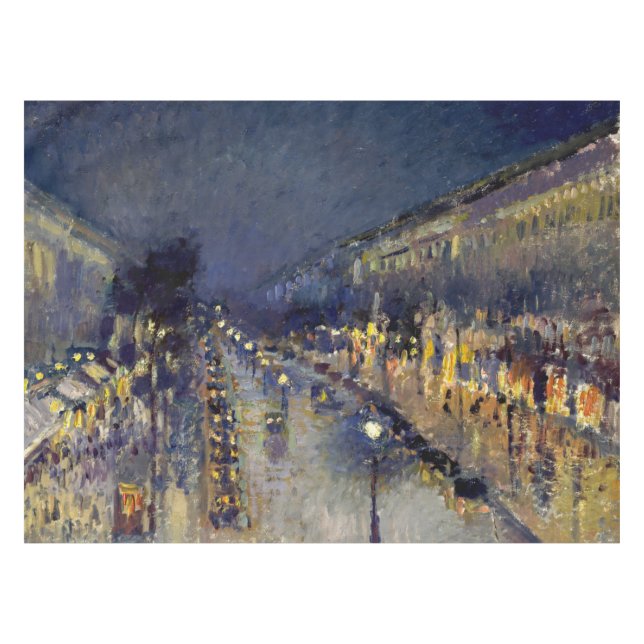 Toalha De Mesa Camille Pissarro - Boulevard Montmartre à Noite (Frente (Horizontal))