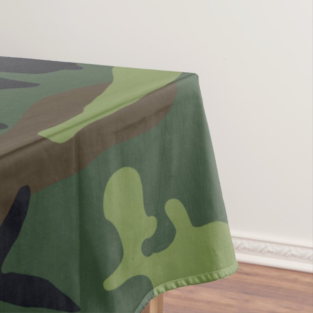 Toalha De Mesa Camo Militar Floresta Verde (Posição Original)