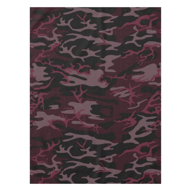 Toalha De Mesa Camo Vermelho Escuro (Frente)