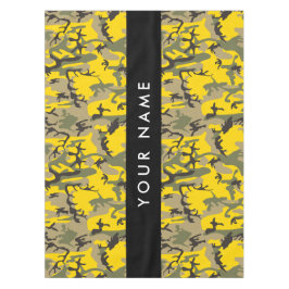 Toalha De Mesa Camuflagem Amarela e Verde Seu nome Personaliza
