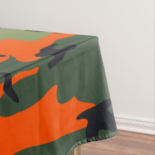 Toalha De Mesa Camuflagem Laranja e Verde, Militar, Exército